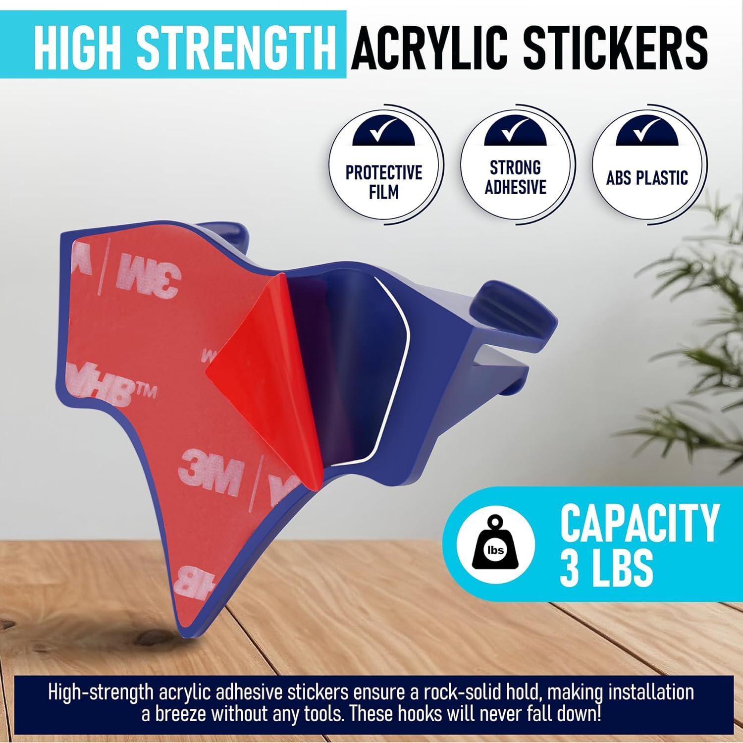 Ganchos Adhesivos para Sombreros Hula Home - Paquete de 10 Azul