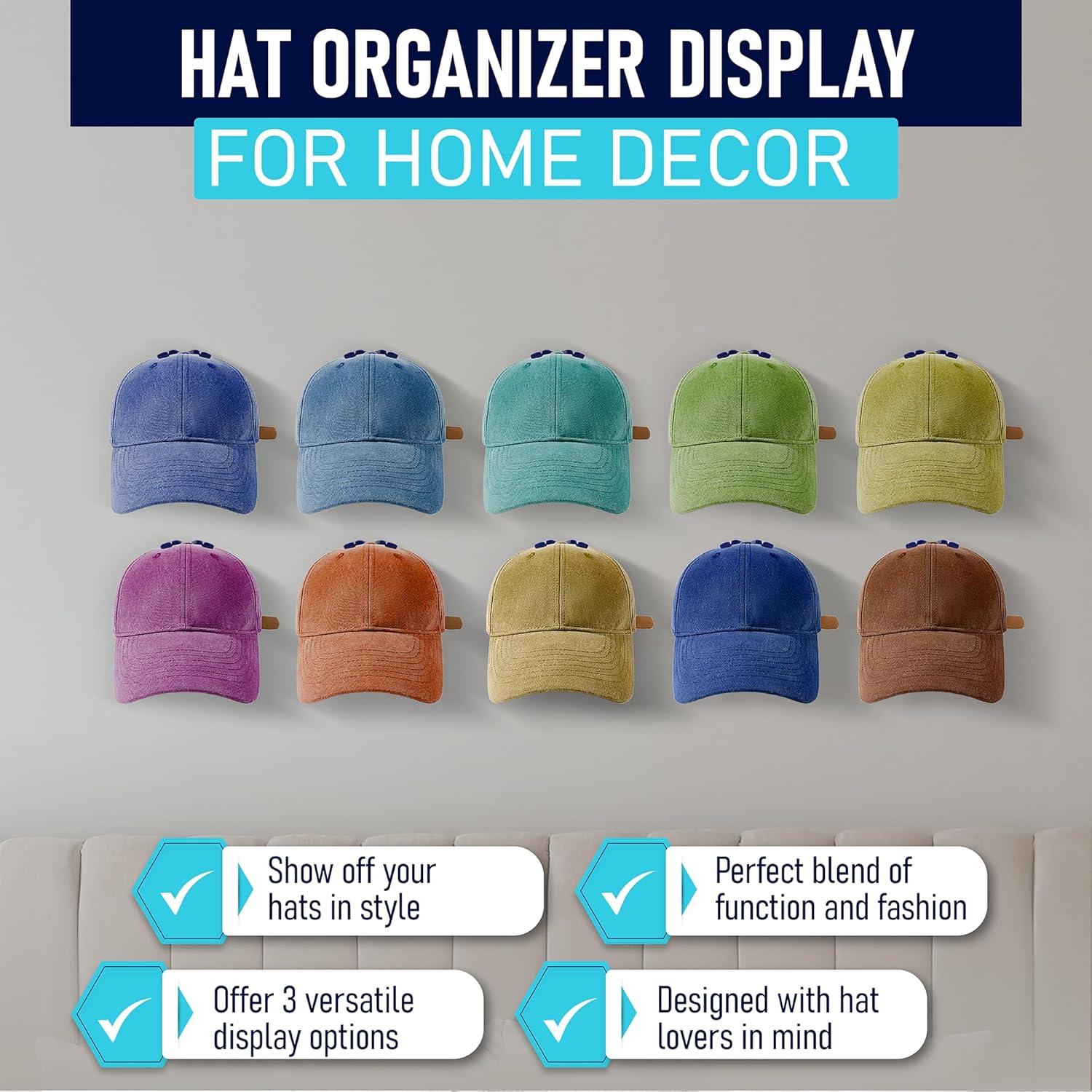 Ganchos Adhesivos para Sombreros Hula Home - Paquete de 10 Azul