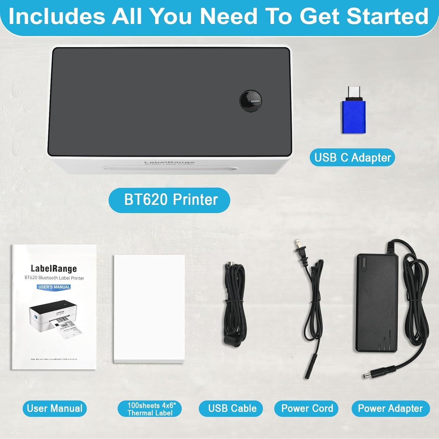 Impresora de Etiquetas Térmica LabelRange BT620 300 DPI Bluetooth USB