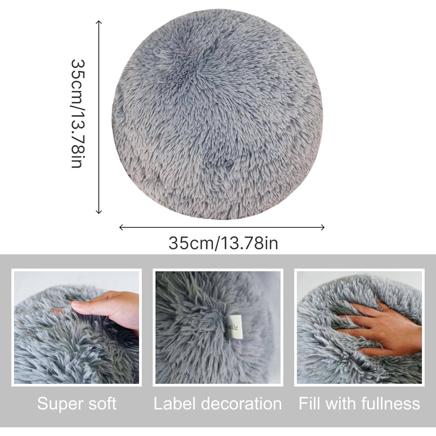 Almohada Decorativa Redonda Gotikle 35 cm Gris Suave