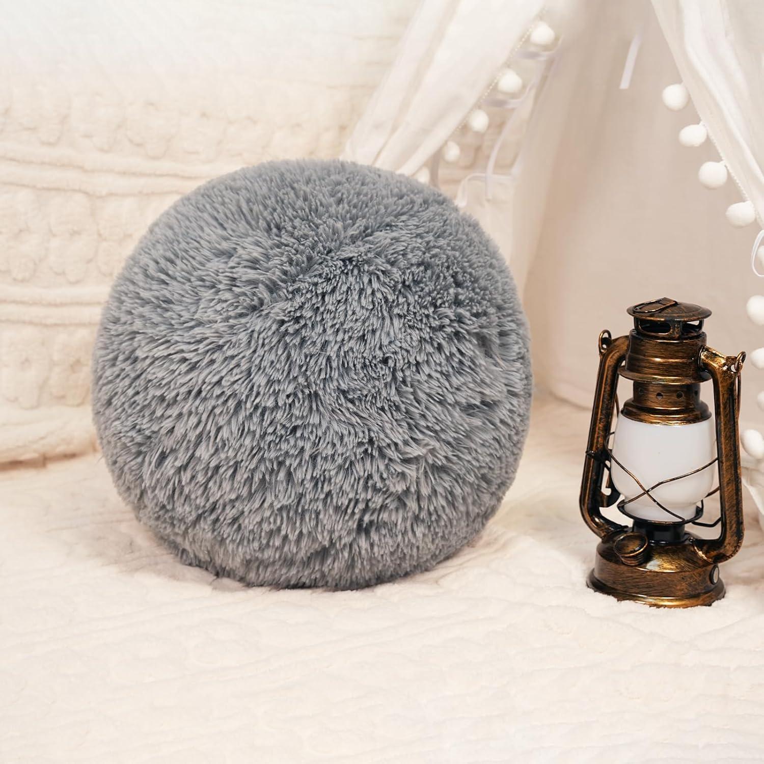 Almohada Decorativa Redonda Gotikle 35 cm Gris Suave