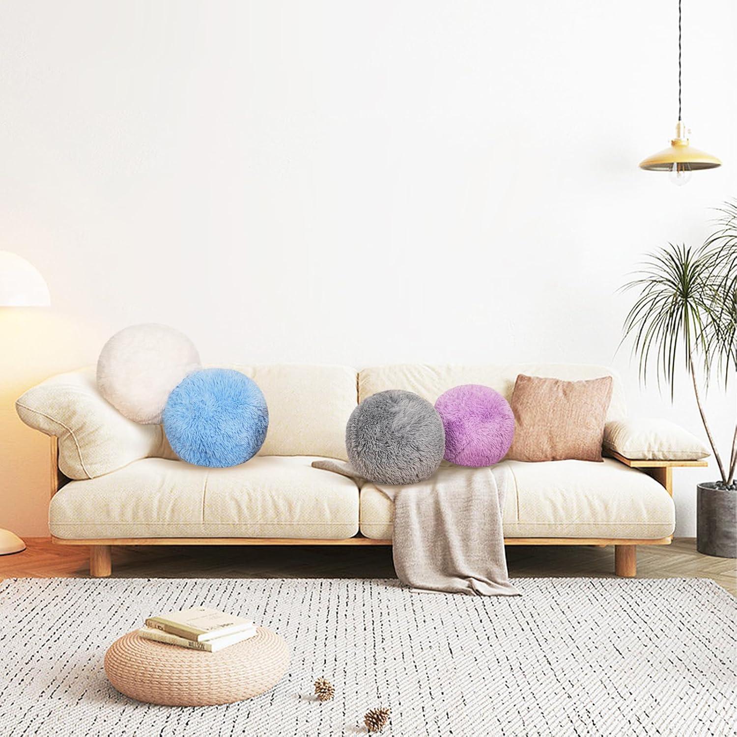 Almohada Decorativa Redonda Gotikle 35 cm Gris Suave