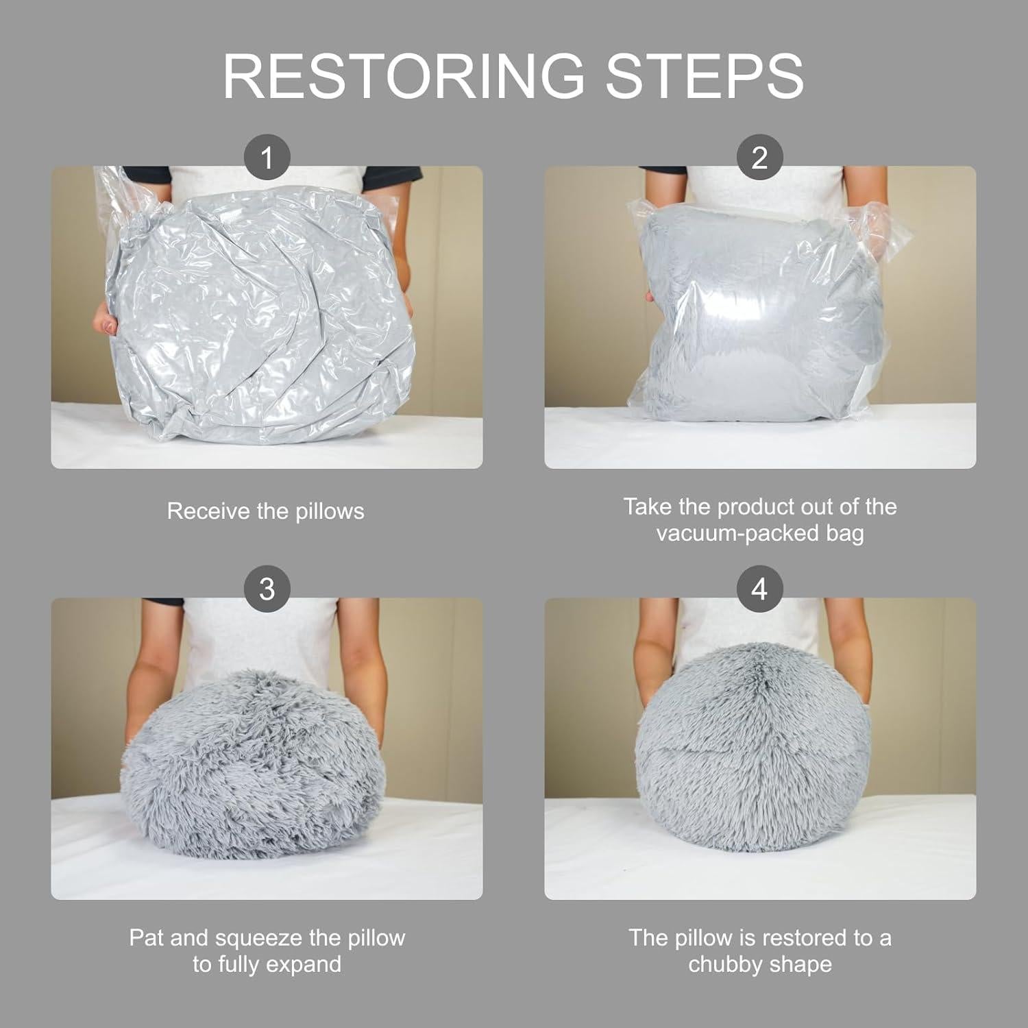 Almohada Decorativa Redonda Gotikle 35 cm Gris Suave