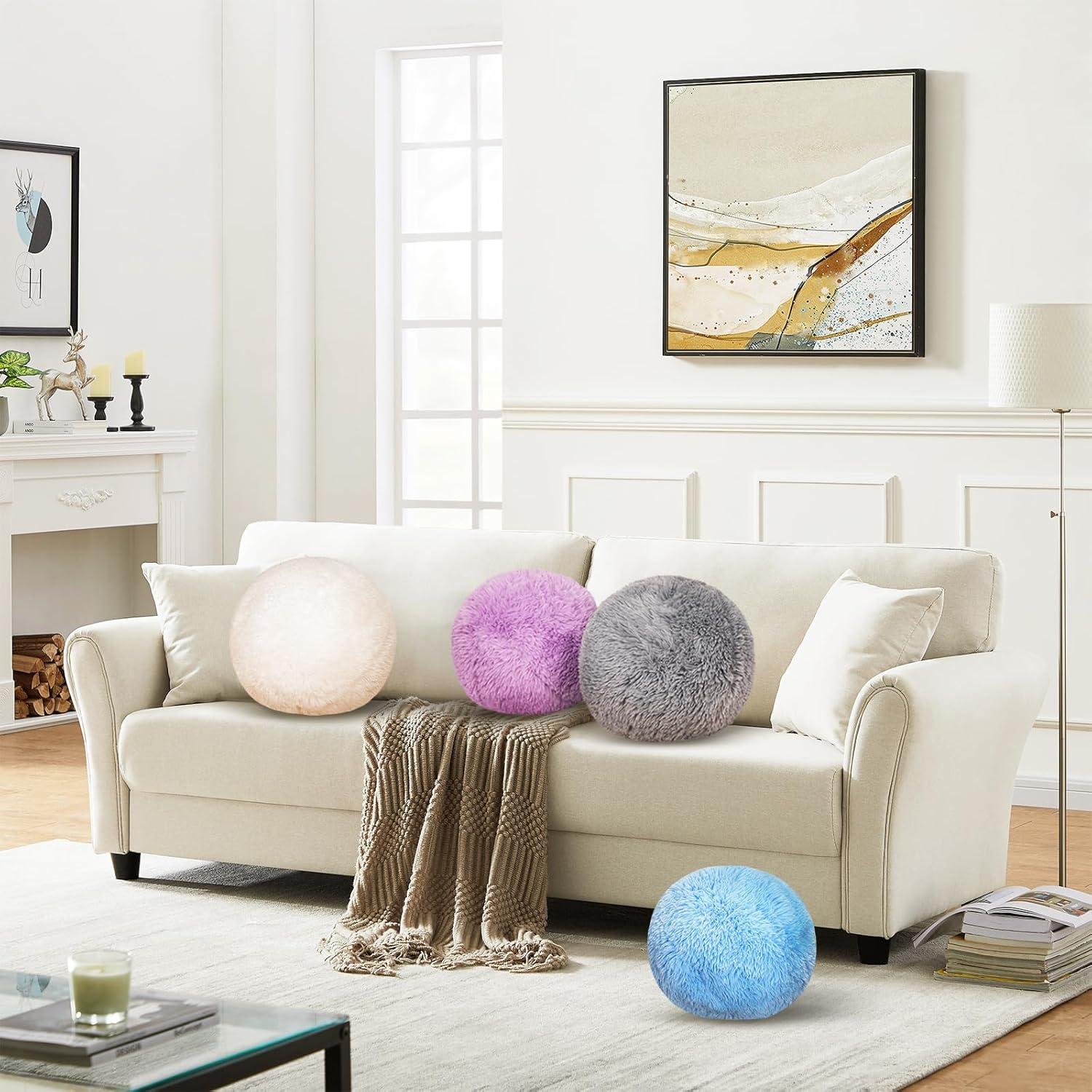 Almohada Decorativa Redonda Gotikle 35 cm Gris Suave