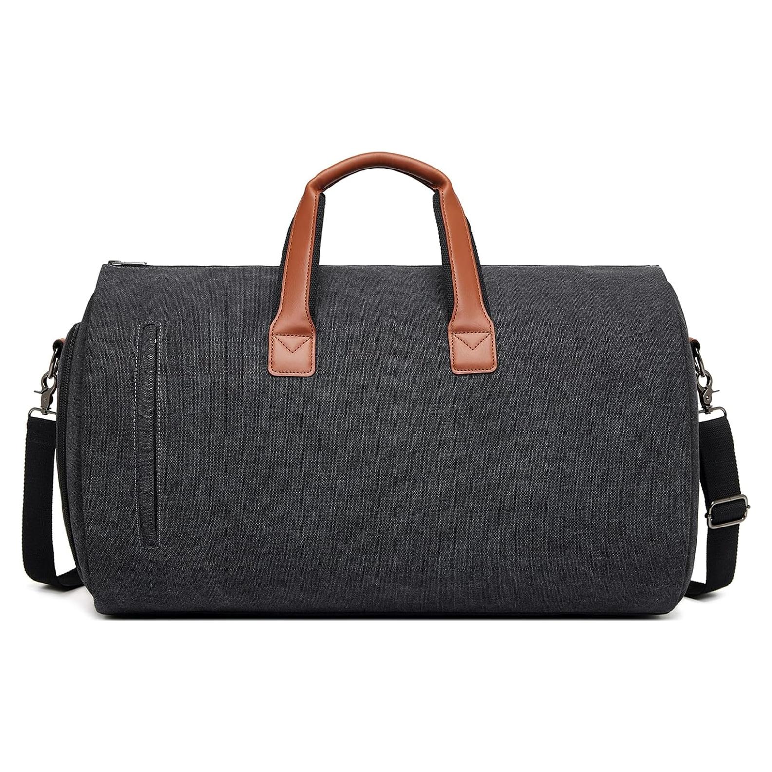 Bolsa de viaje 2 en 1 para hombres Lona Negra 50L