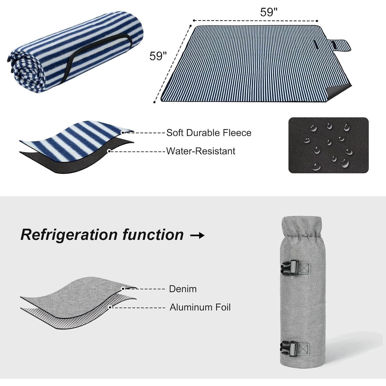 Mochila de Picnic DHAEE para 4 Personas con Enfriador y Manta