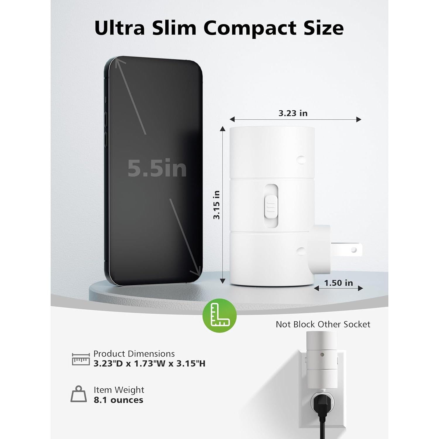 Luces Nocturnas LED JOFIOS 2 Paquete Regulables 3 Temperaturas