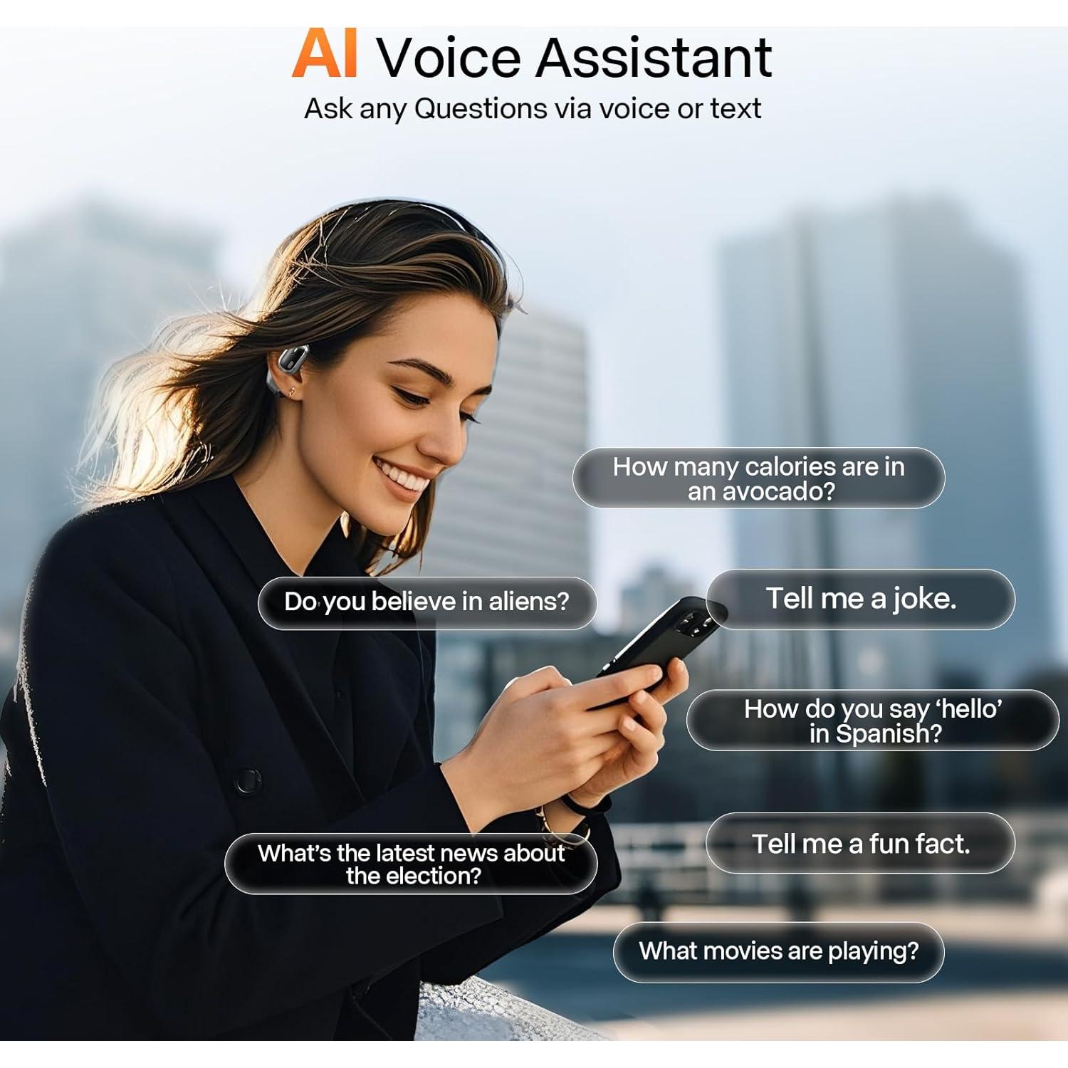 Auriculares Traductores ANVOSED 156 Idiomas AI Negro