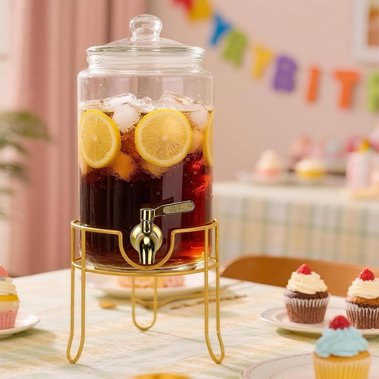 Dispensador de Bebidas de Vidrio Betrome 3.785L con Grifo Inoxidable