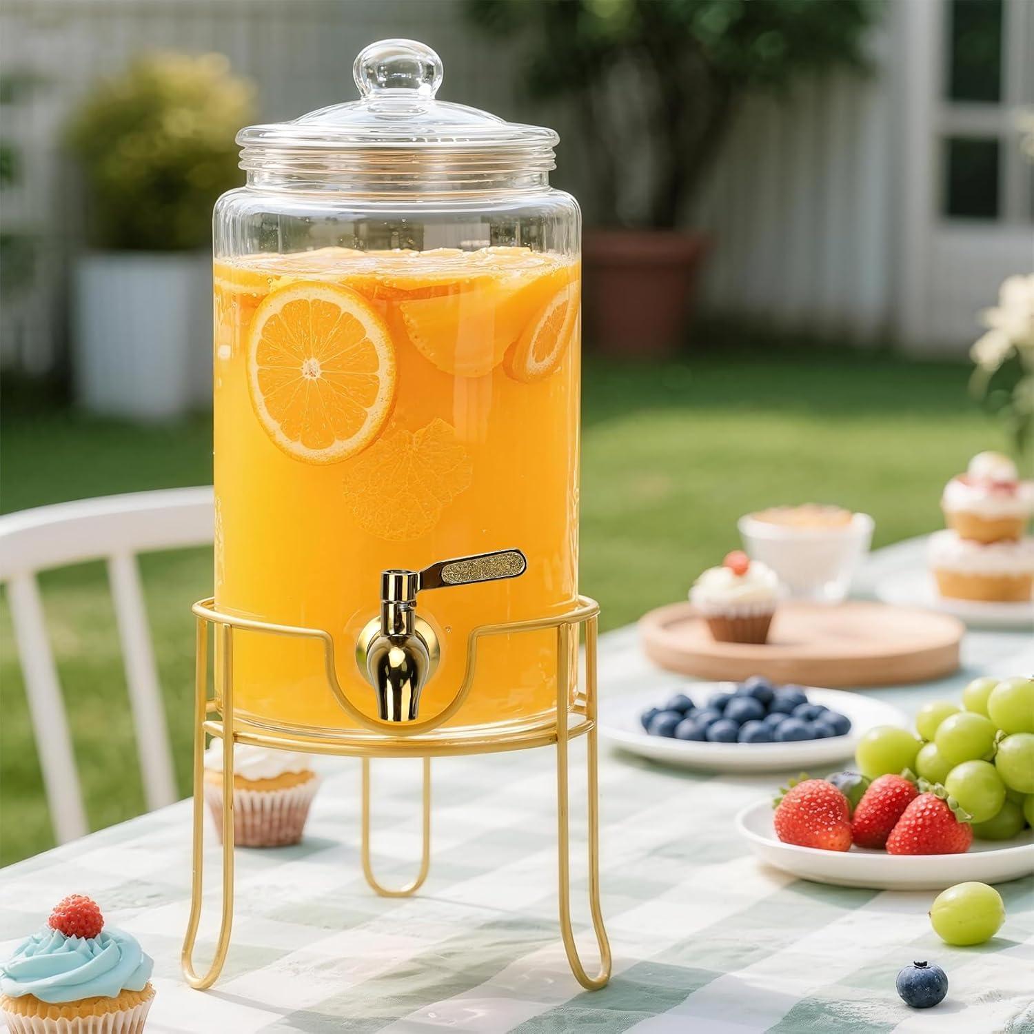 Dispensador de Bebidas de Vidrio Betrome 3.785L con Grifo Inoxidable