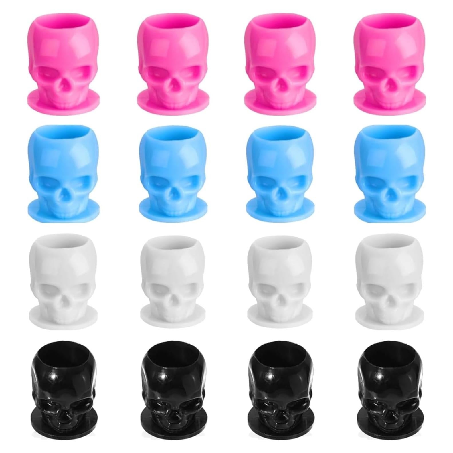 Tazas de Tinta de Tatuaje Desechables Hipifans 60 Pcs Calavera
