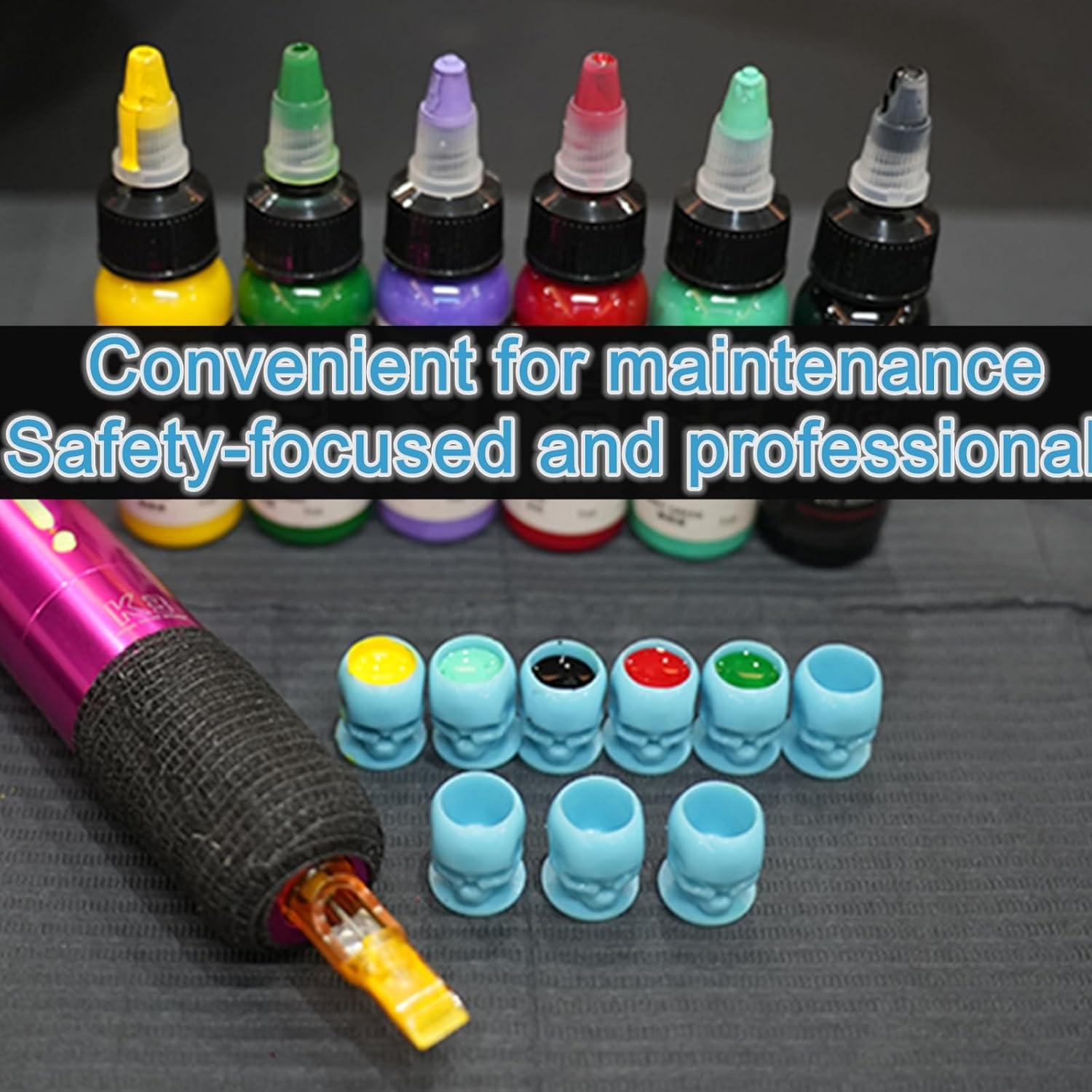 Tazas de Tinta de Tatuaje Desechables Hipifans 60 Pcs Calavera