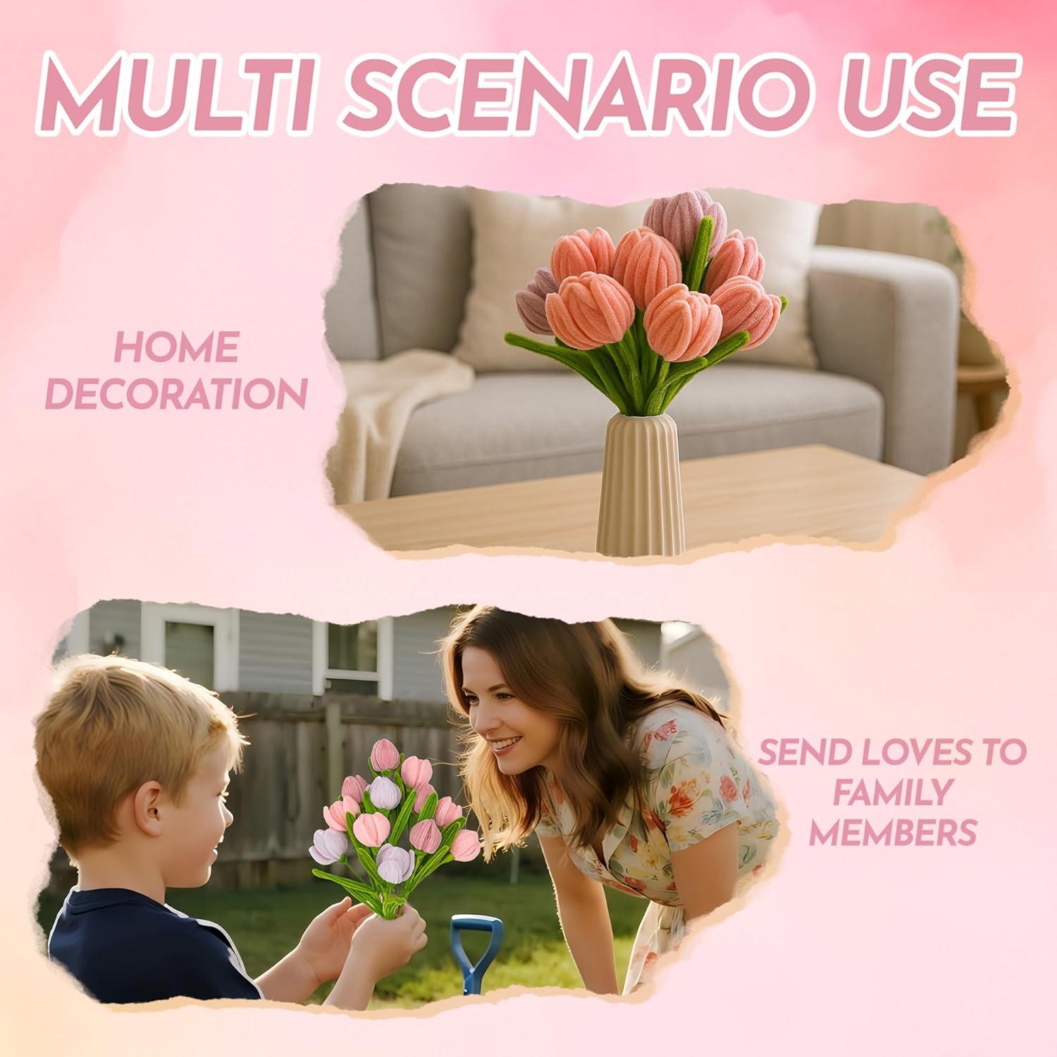 Kit de Manualidades 400 PCS Limpiadores de Tubos Brenzo Rosa