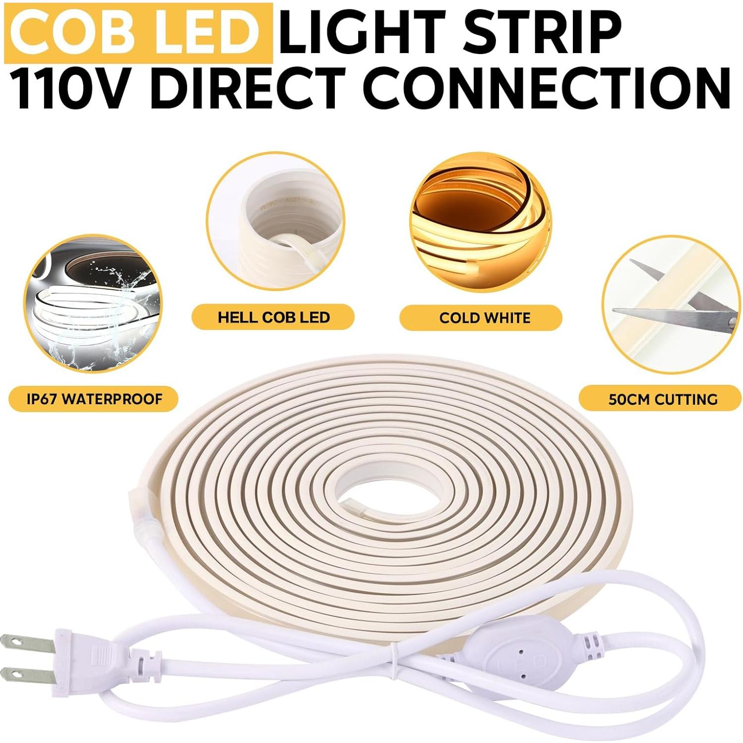 Tira LED 1M IP67 3000K Blanco Cálido PCNingled