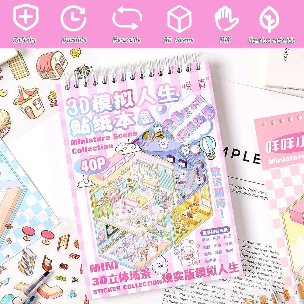 Kit de Manualidades Dwpetzo 3D - Libro de Stickers 20 Sets