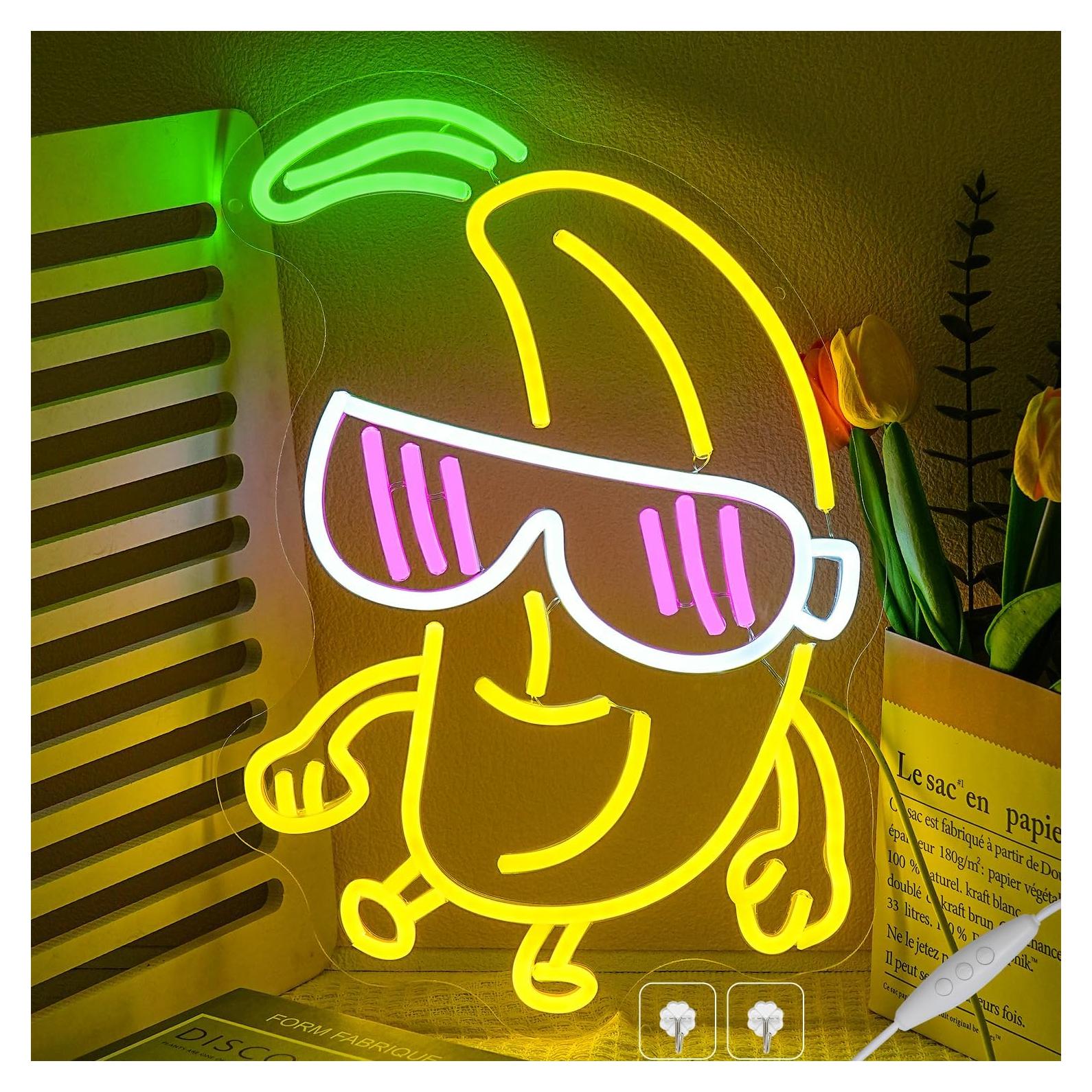 Luz de Neón LED Banana con Gafas Regulable 32.3x40cm