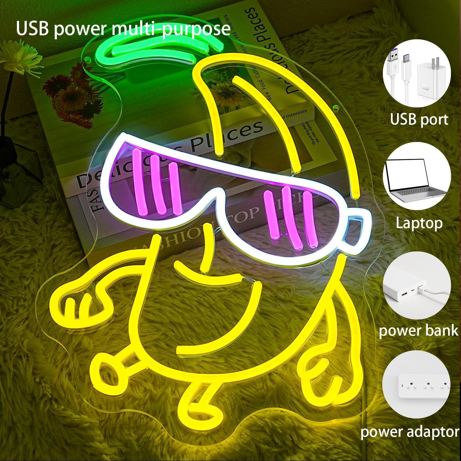 Luz de Neón LED Banana con Gafas Regulable 32.3x40cm