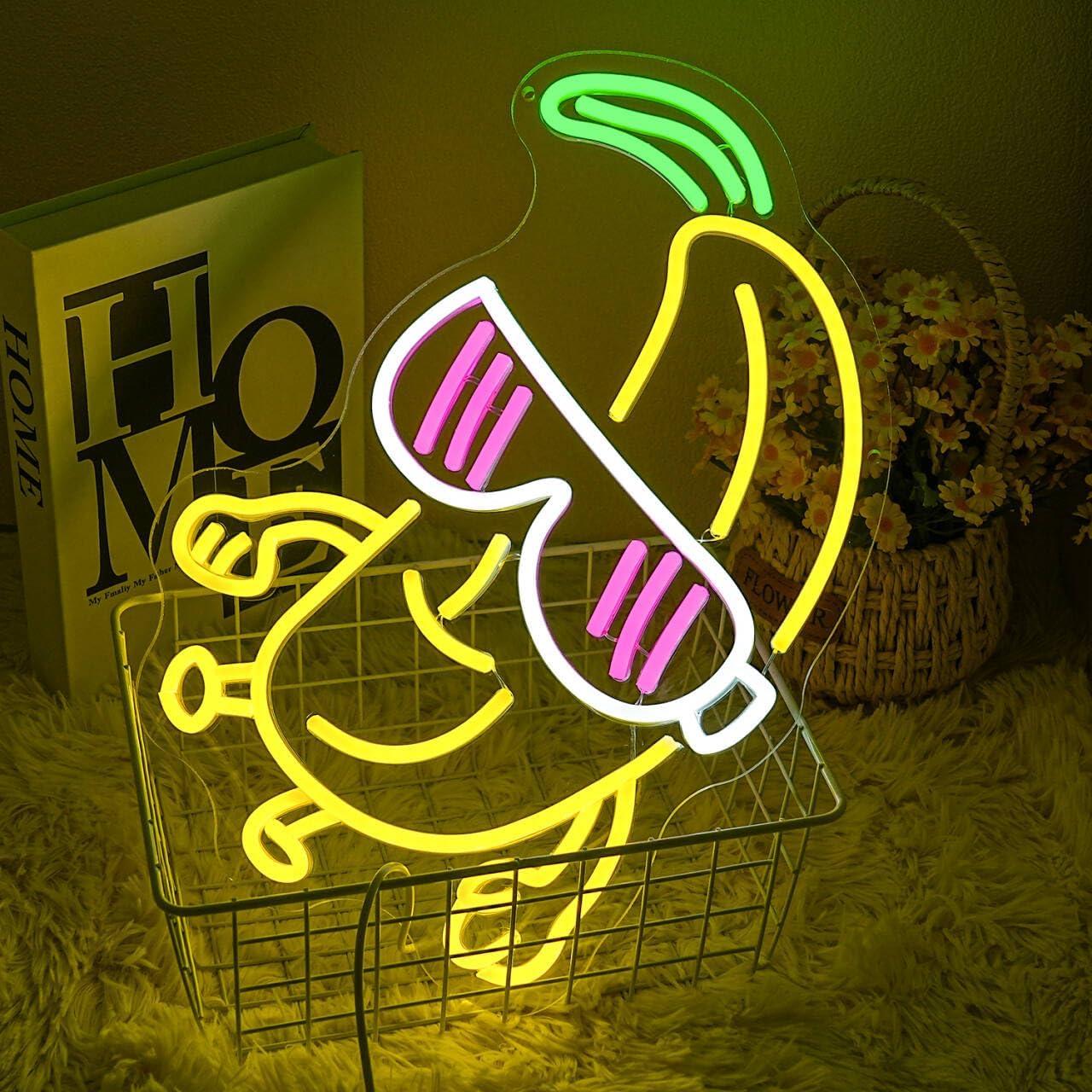 Luz de Neón LED Banana con Gafas Regulable 32.3x40cm