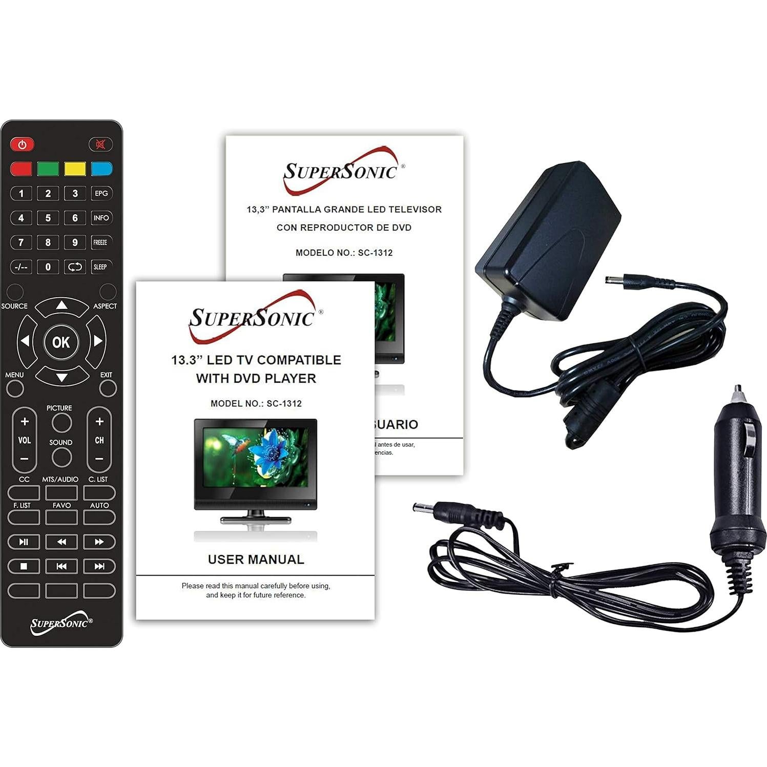 Televisor ELED FHD Supersonic SC-1312 13.3" 1080p DVD HDMI USB