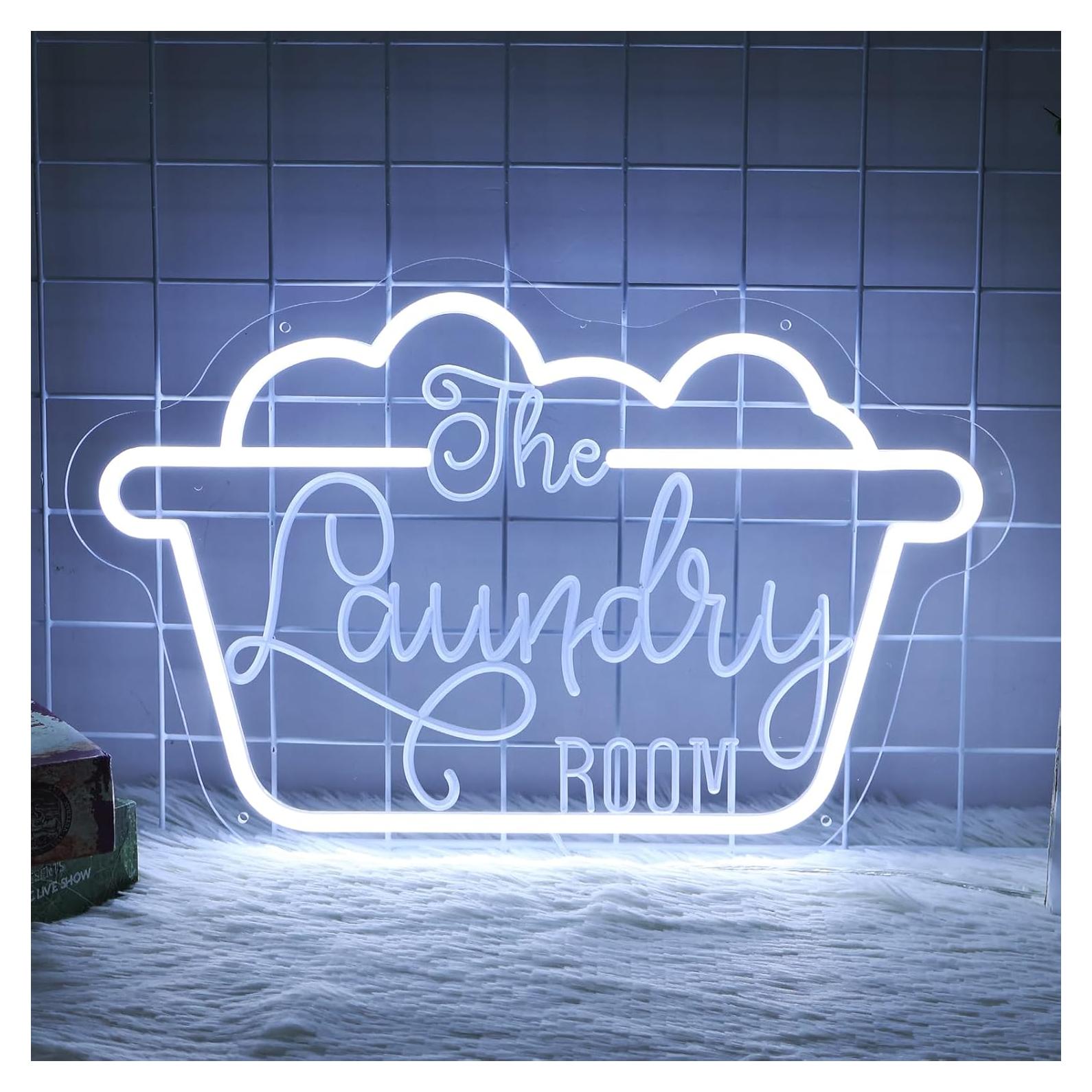 Letrero de Neón LED Lavandería MinIeoh 40.64x26.16cm USB