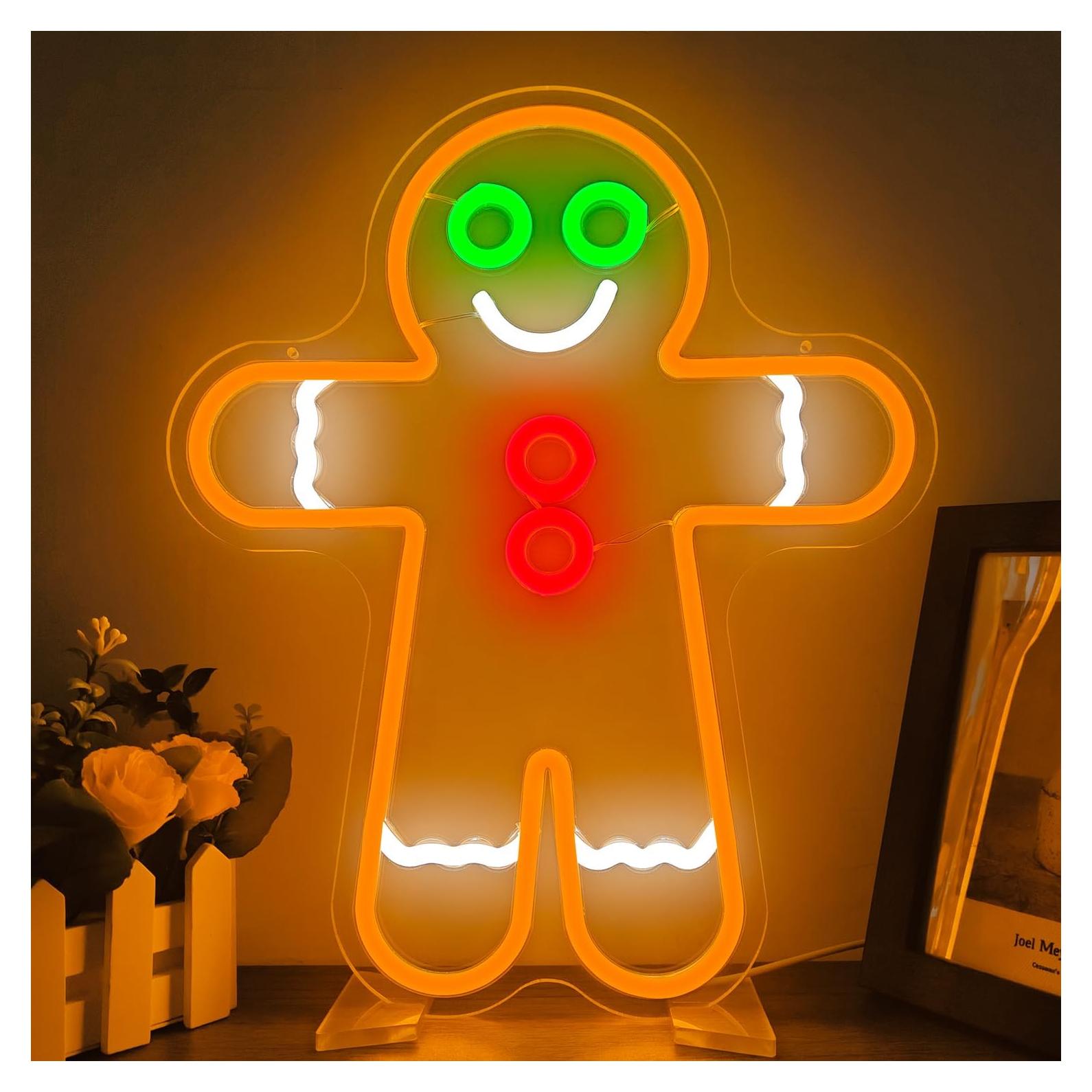 Letrero de Neón LED Hombre de Jengibre 38x31.5 cm Geeinar