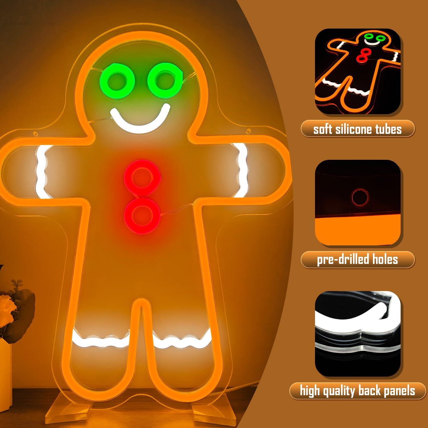 Letrero de Neón LED Hombre de Jengibre 38x31.5 cm Geeinar