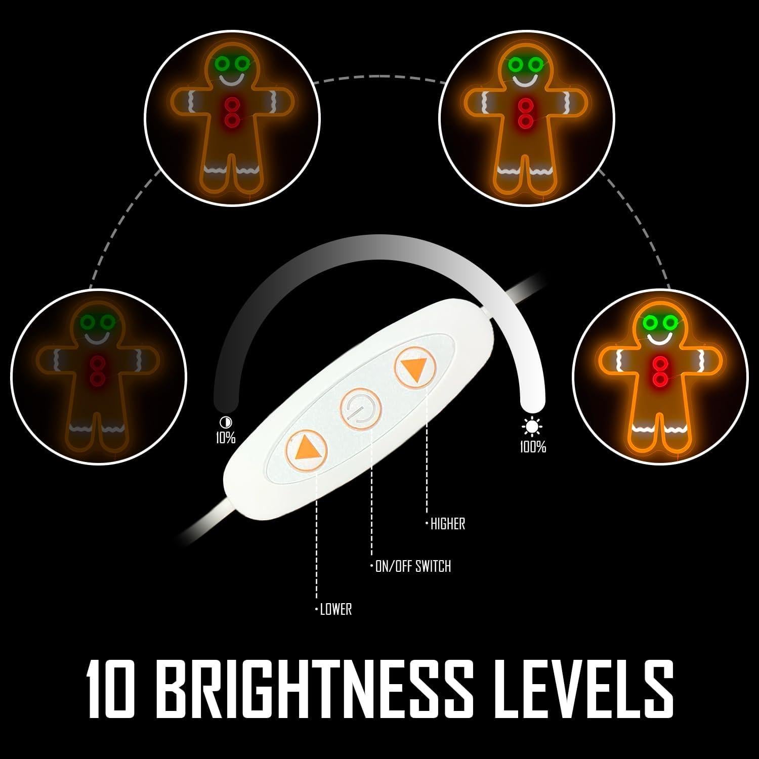 Letrero de Neón LED Hombre de Jengibre 38x31.5 cm Geeinar