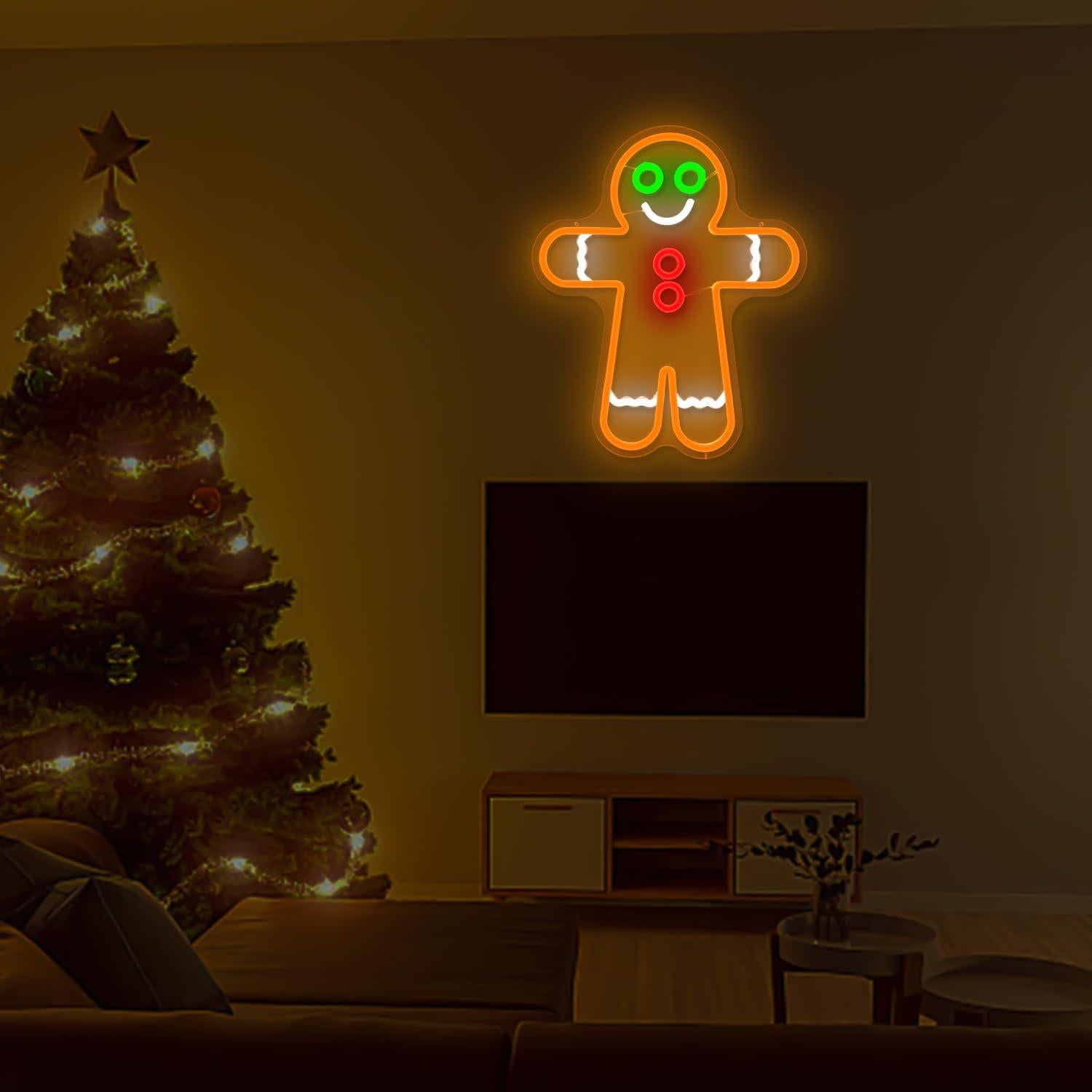 Letrero de Neón LED Hombre de Jengibre 38x31.5 cm Geeinar