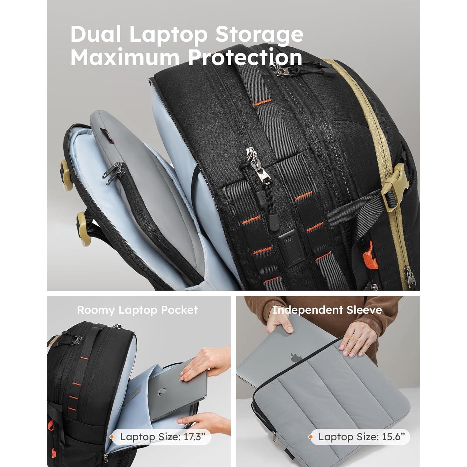 Mochila de Viaje Tolaccea 50L Expandible con Puerto USB