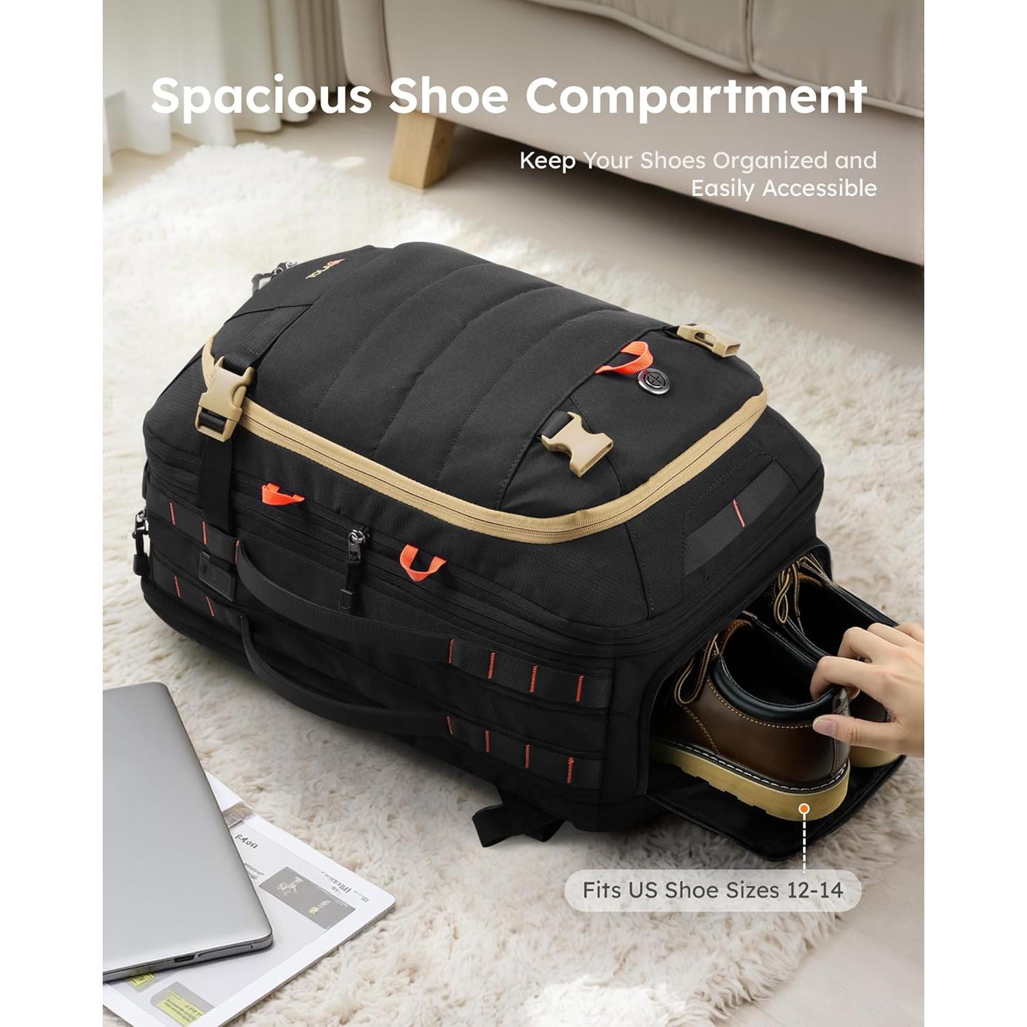 Mochila de Viaje Tolaccea 50L Expandible con Puerto USB