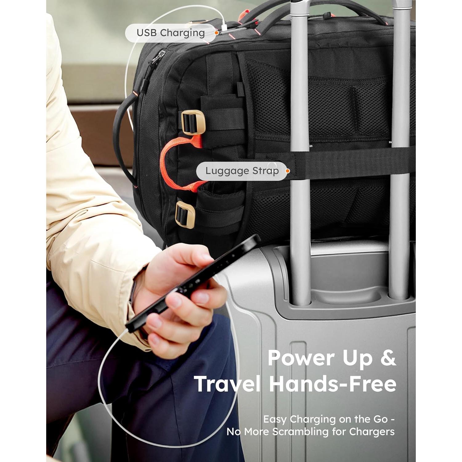 Mochila de Viaje Tolaccea 50L Expandible con Puerto USB