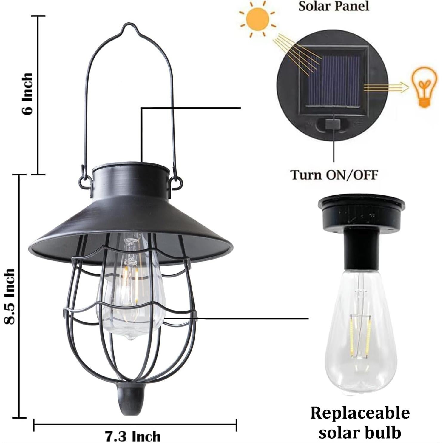 Linterna Solar Colgante YAKii 2 Paquete Metal Impermeable