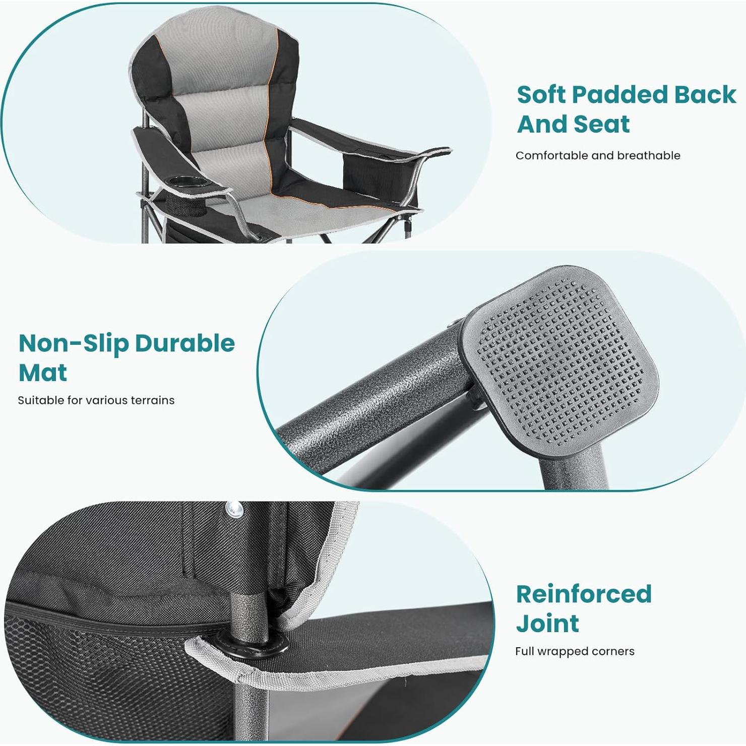 Silla de Camping Plegable OLIXIS Alta Resistencia 204kg