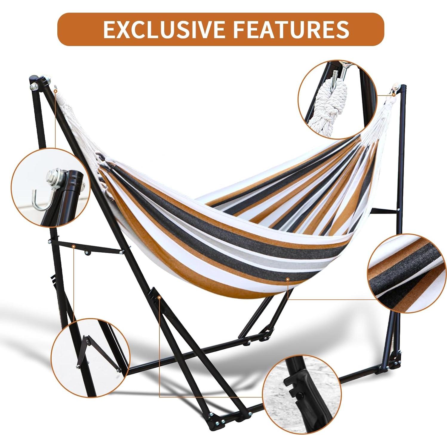 Hamaca Plegable con Soporte de Acero Cian 279.4 kg