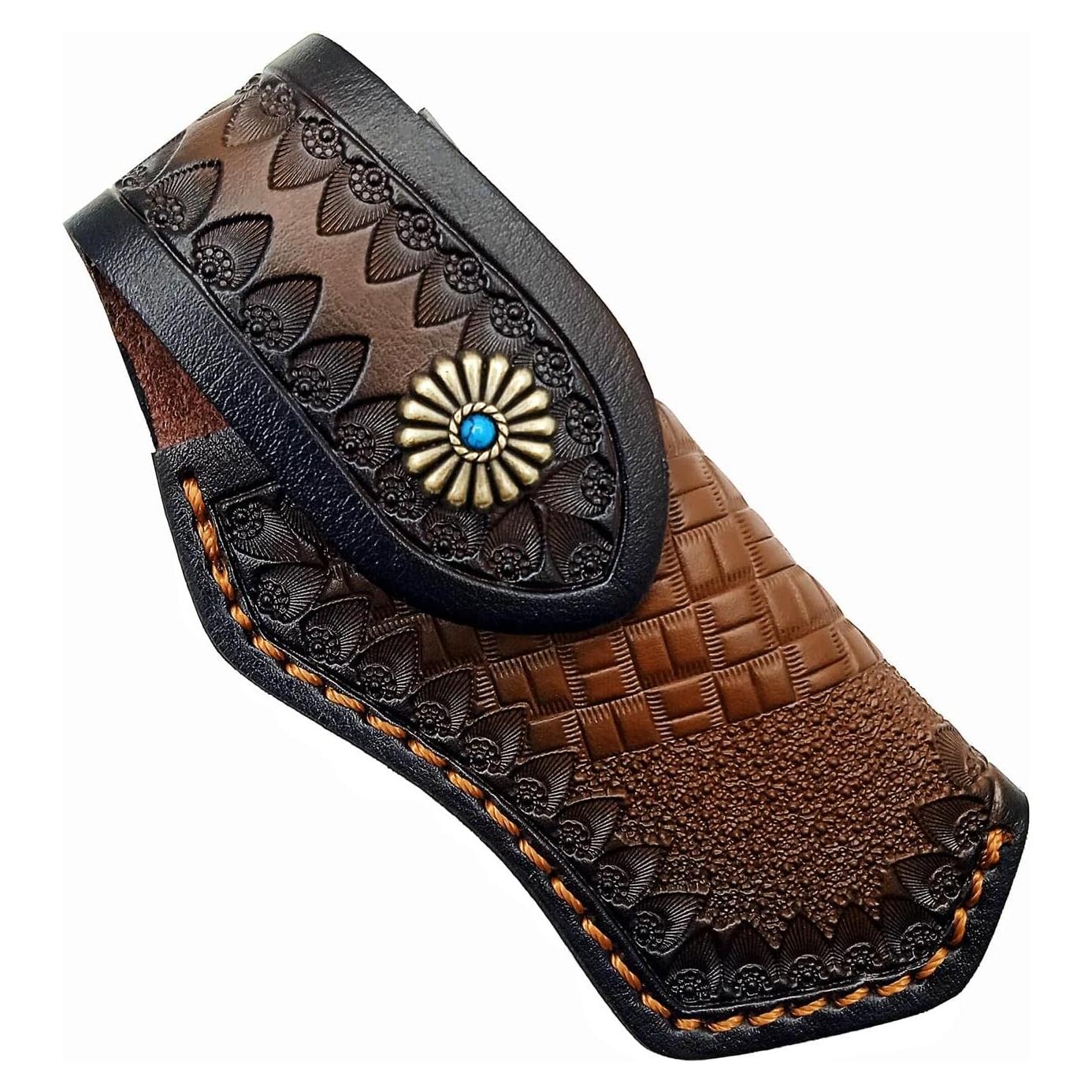 Funda de Cuchillo Plegable de Cuero COHOMELARS 12.7 cm Marrón