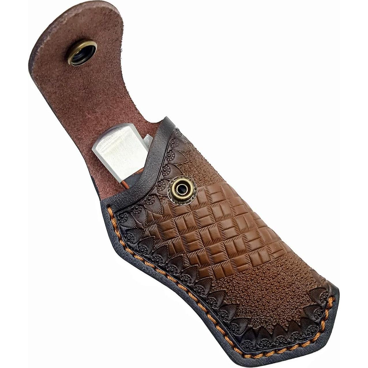 Funda de Cuchillo Plegable de Cuero COHOMELARS 12.7 cm Marrón