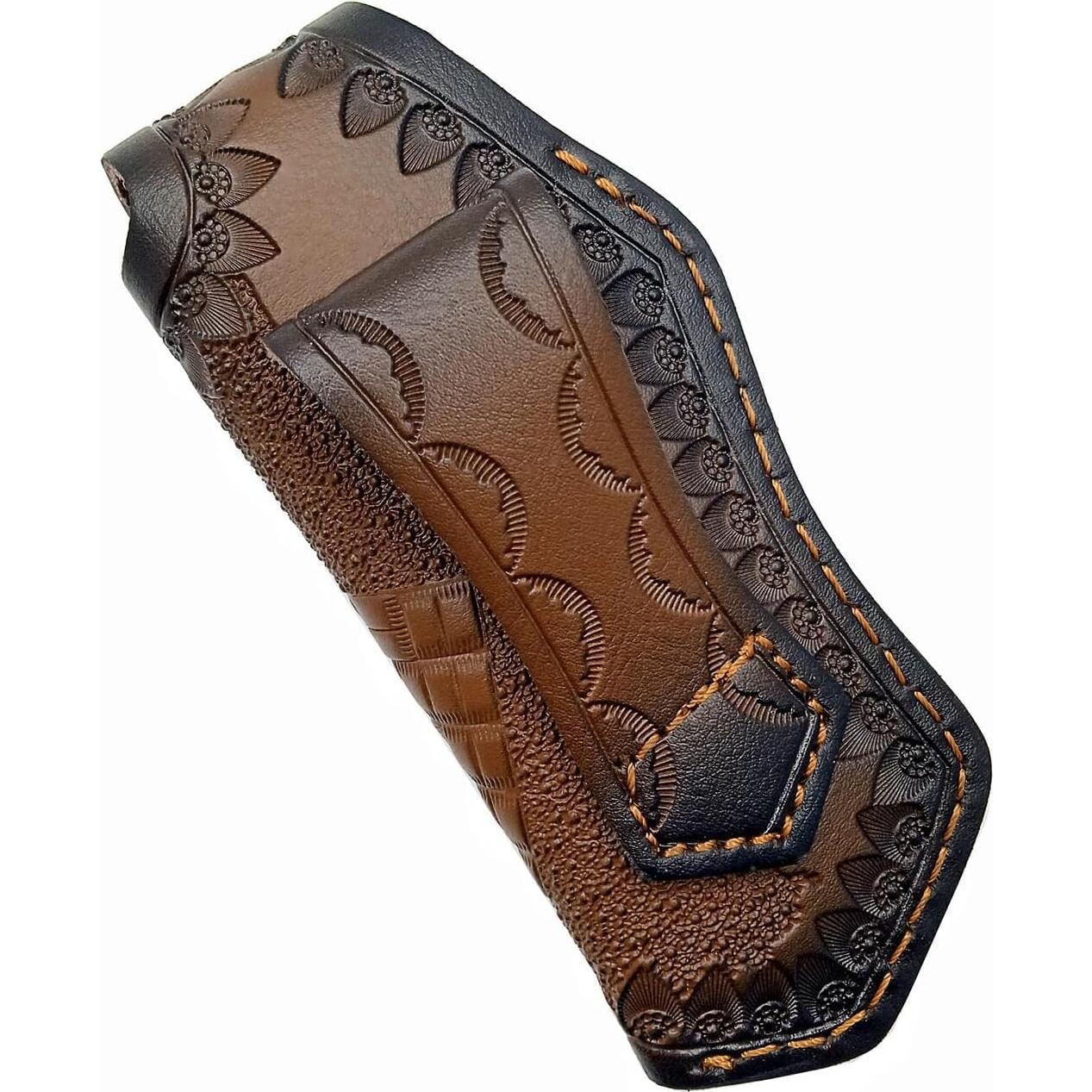 Funda de Cuchillo Plegable de Cuero COHOMELARS 12.7 cm Marrón