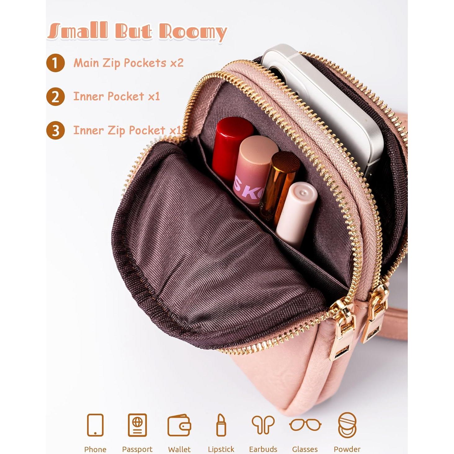 Bolsa Cruzada Personalizada Freesya Rosa Bebé 18x13.5 cm