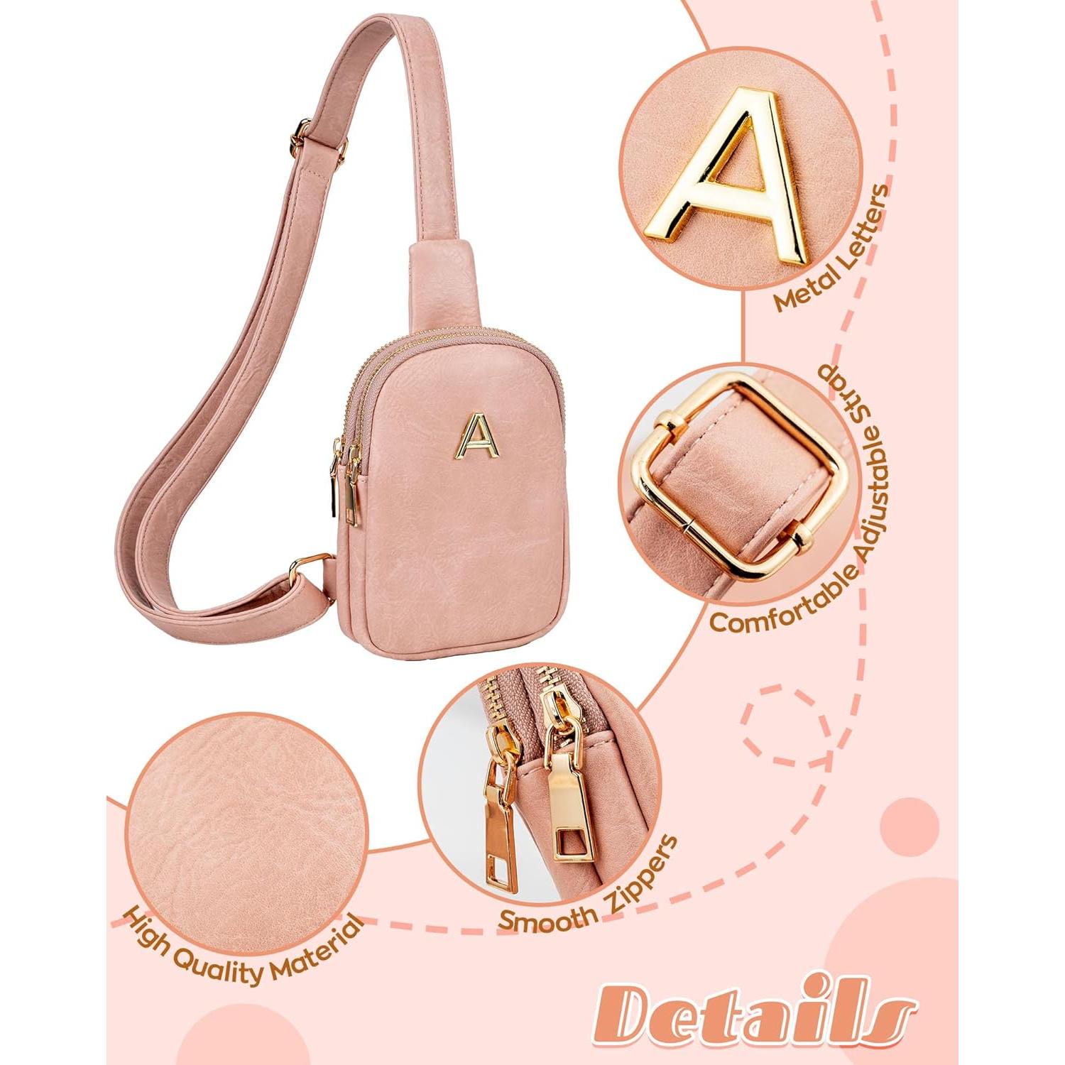 Bolsa Cruzada Personalizada Freesya Rosa Bebé 18x13.5 cm