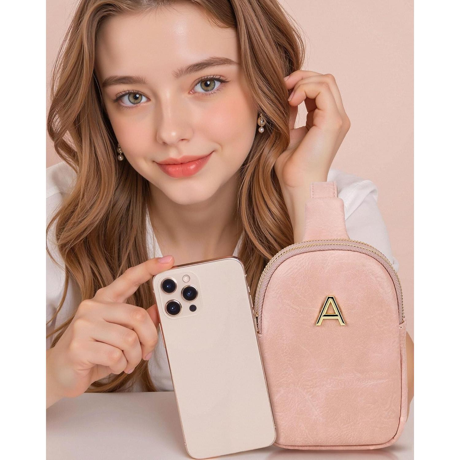 Bolsa Cruzada Personalizada Freesya Rosa Bebé 18x13.5 cm