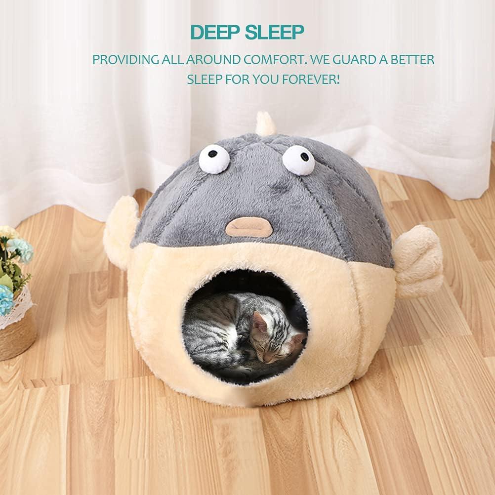 Cama para Gatos Lcybem Grande Gris Cueva Acolchada Lavable
