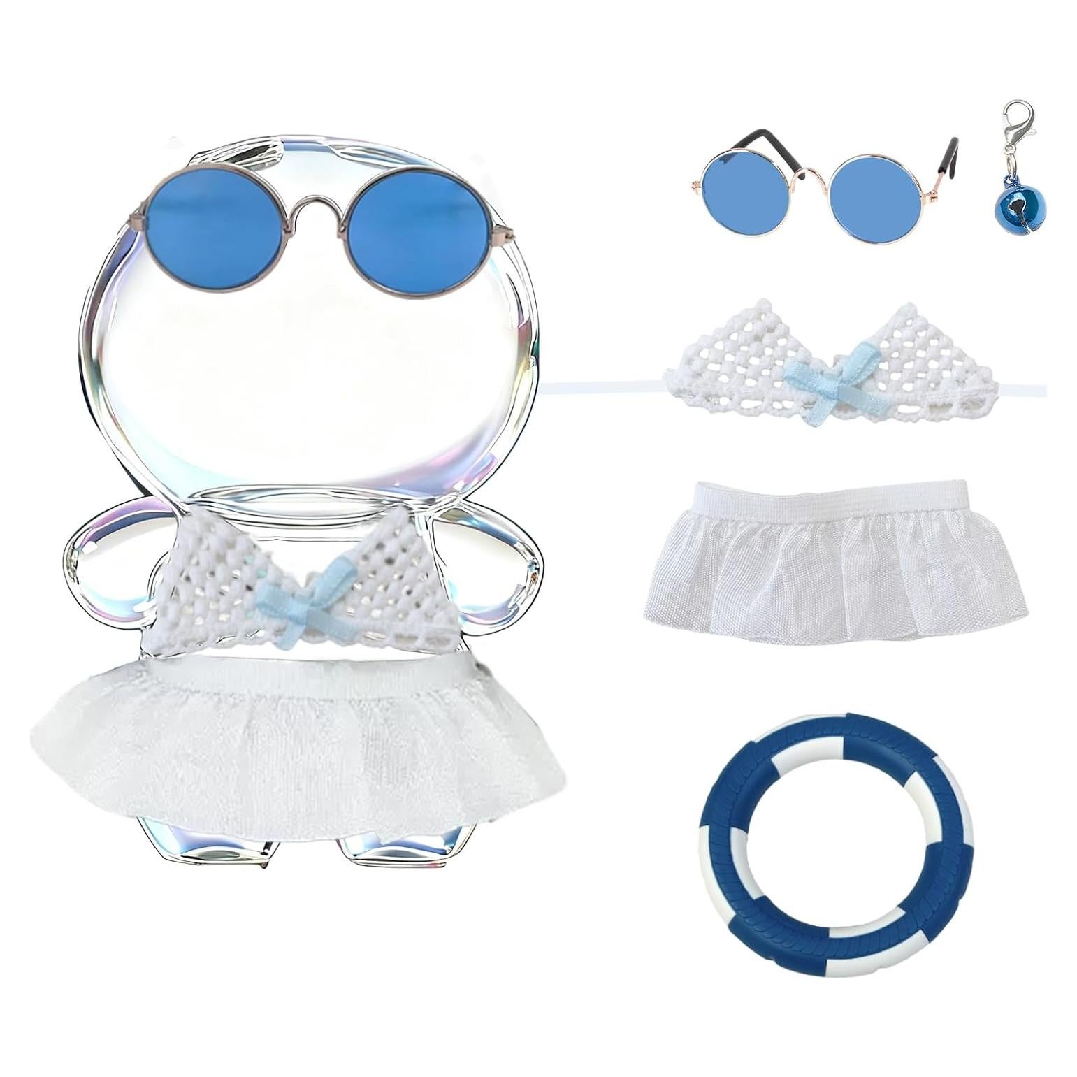 Conjunto de Traje de Baño Labubu 5 Piezas Azul Playa