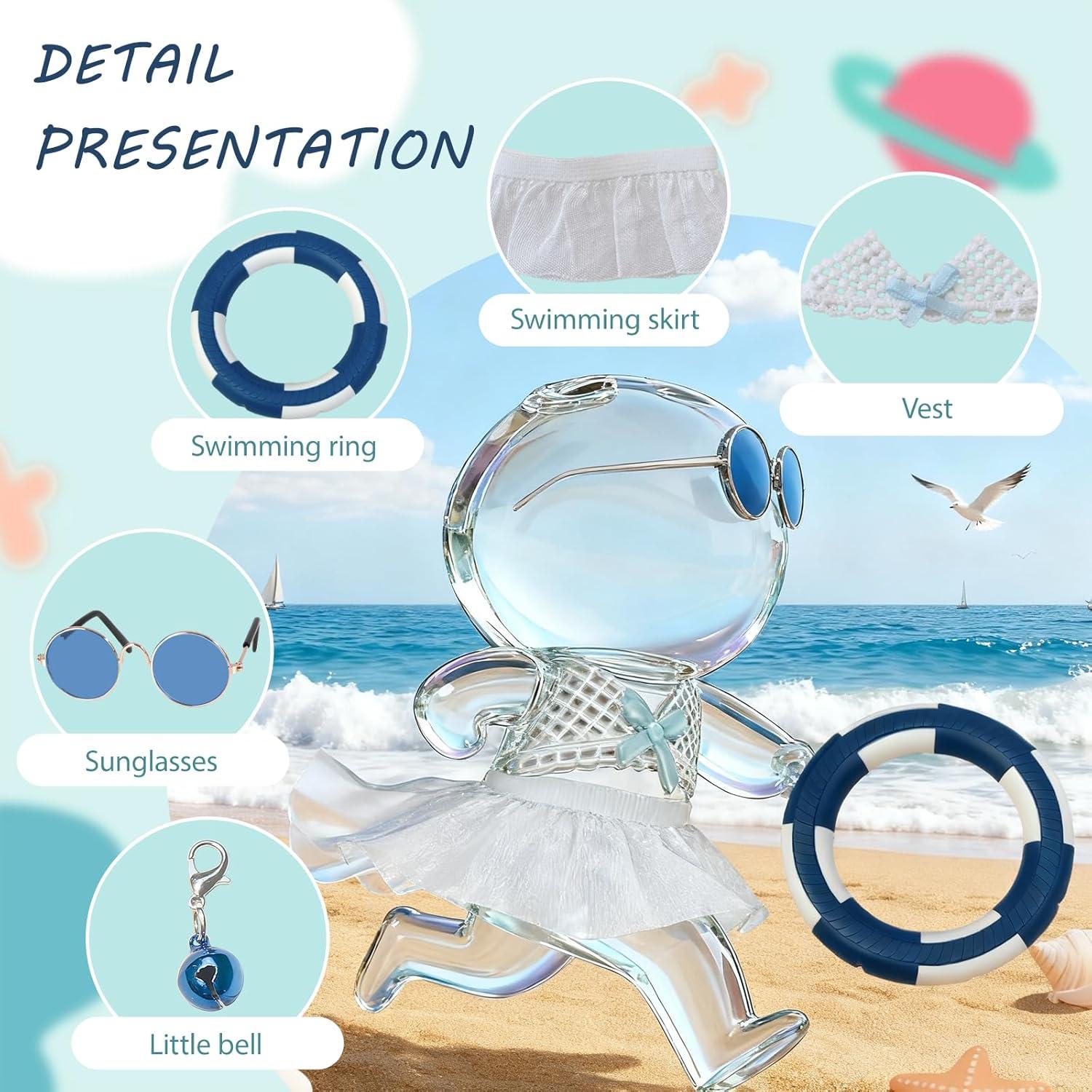 Conjunto de Traje de Baño Labubu 5 Piezas Azul Playa