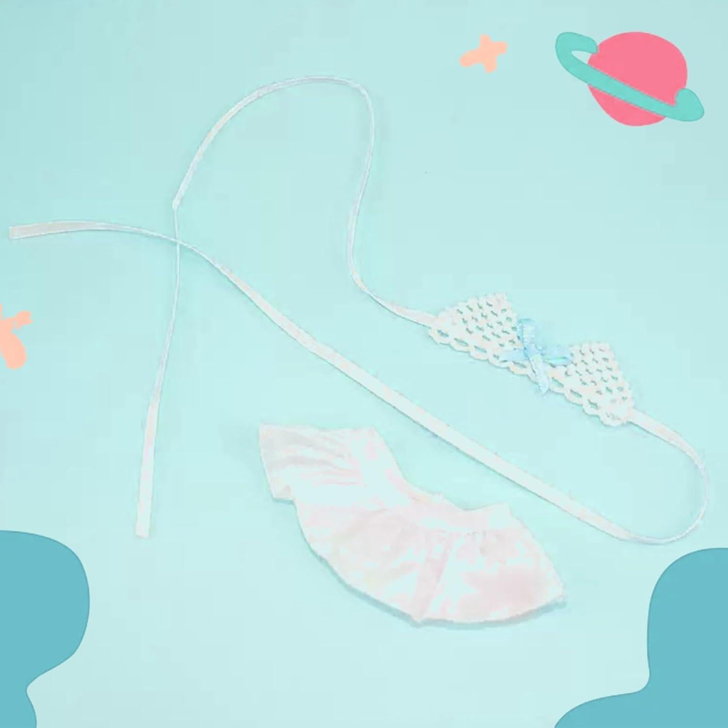 Conjunto de Traje de Baño Labubu 5 Piezas Azul Playa