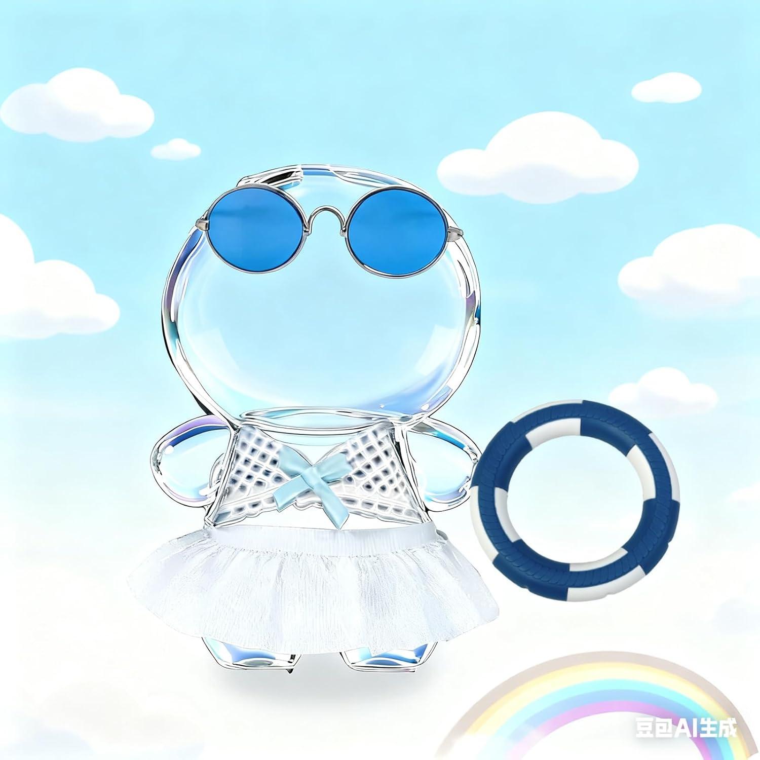 Conjunto de Traje de Baño Labubu 5 Piezas Azul Playa