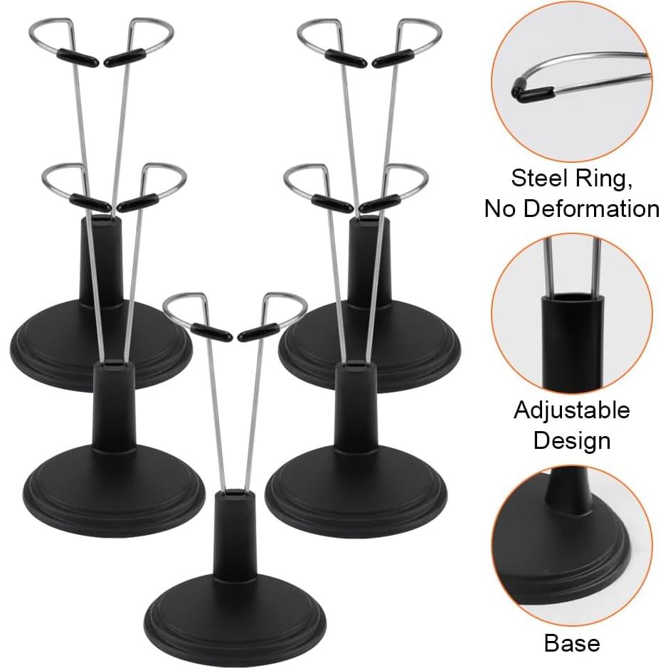 Soporte de exhibición para muñecas HMIEPRS 5 piezas Negro