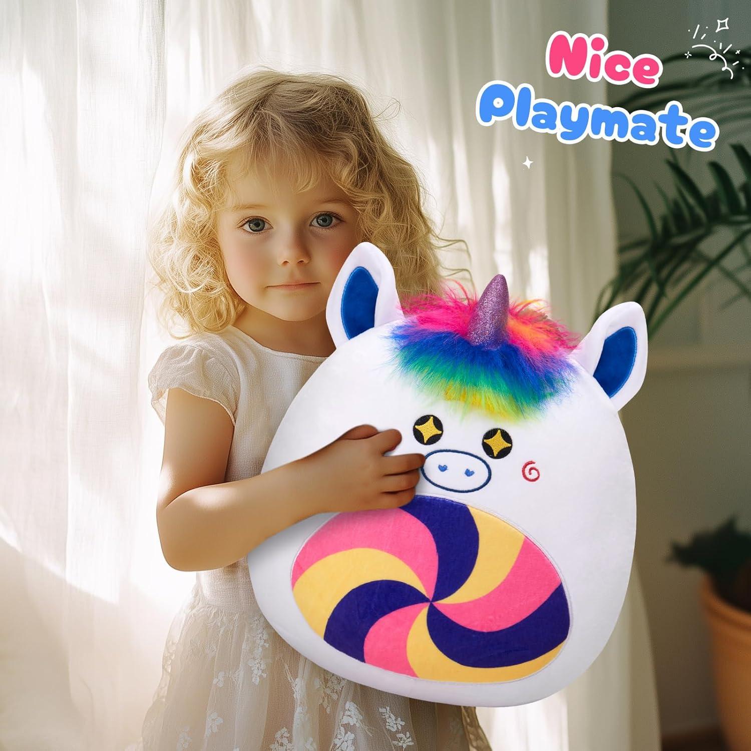 Cojín de Peluche Unicornio Rosa Athoinsu 30 cm Suave y Decorativo