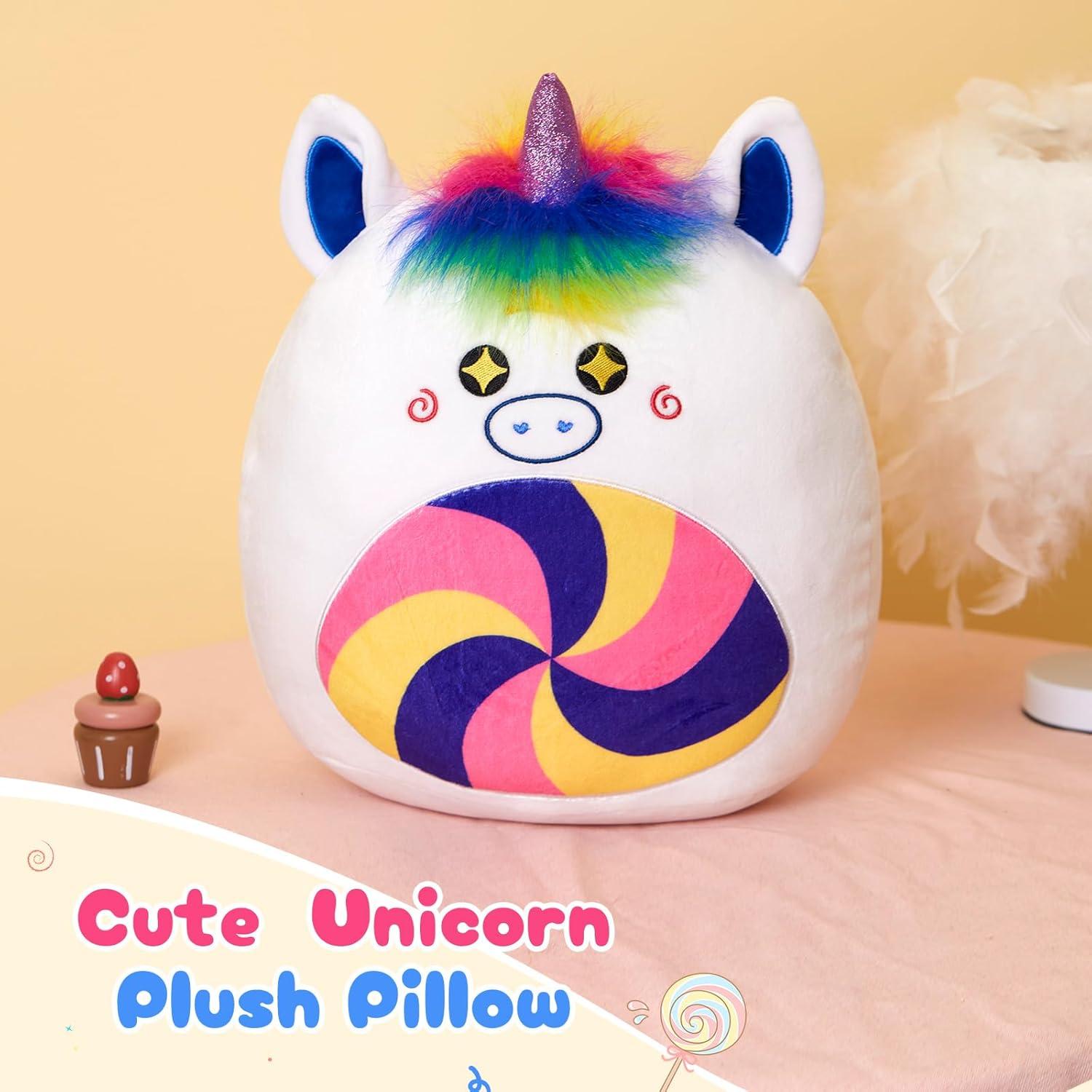 Cojín de Peluche Unicornio Rosa Athoinsu 30 cm Suave y Decorativo