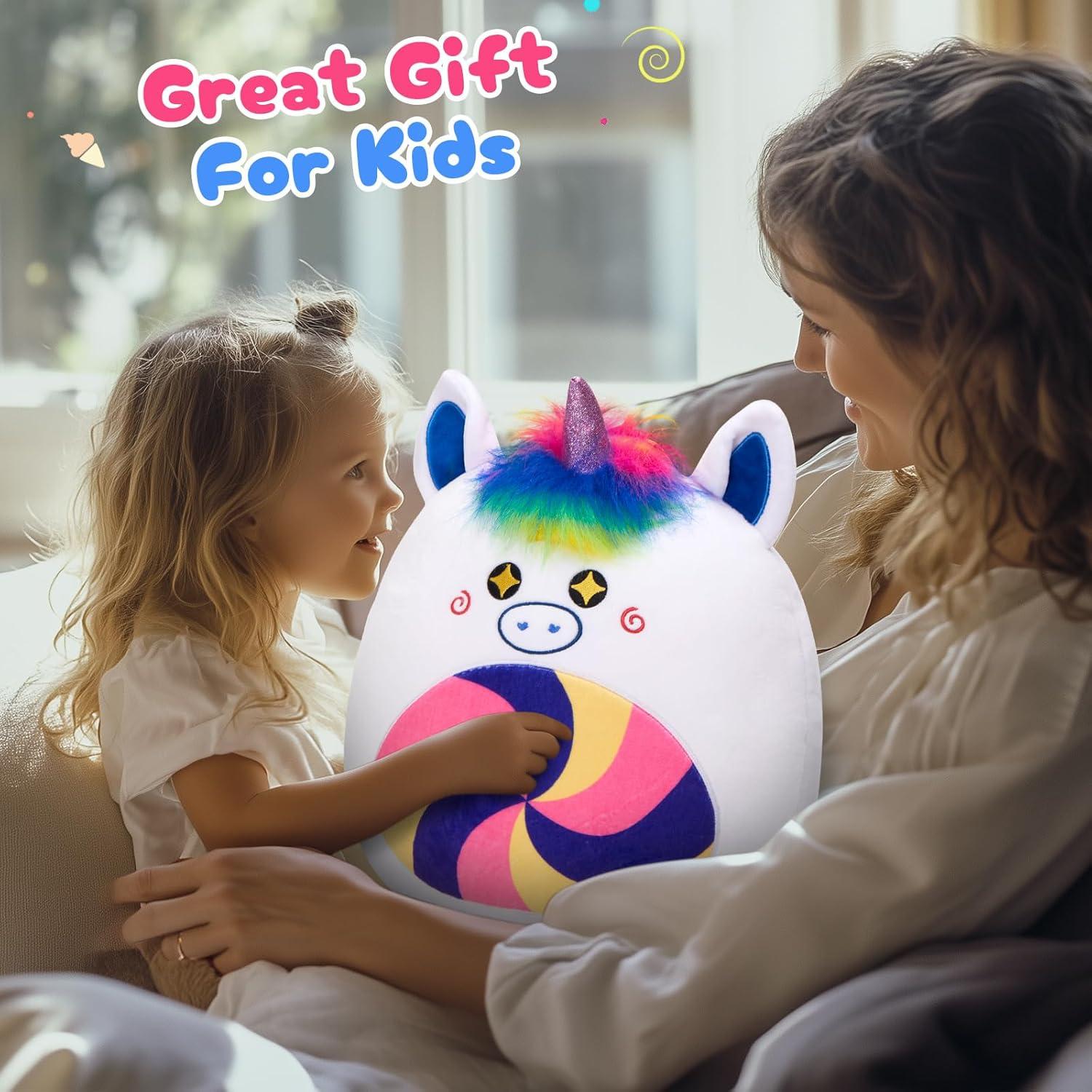 Cojín de Peluche Unicornio Rosa Athoinsu 30 cm Suave y Decorativo