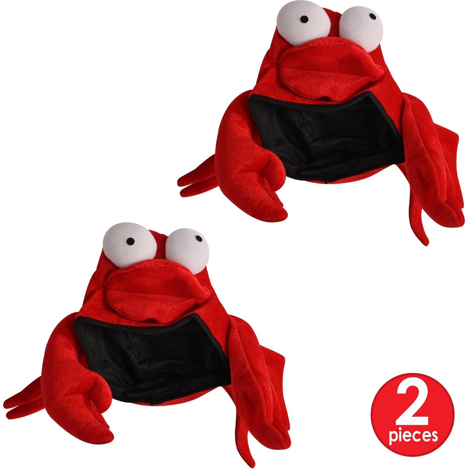 Sombrero de felpa unisex Beistle - Cangrejo 2 piezas